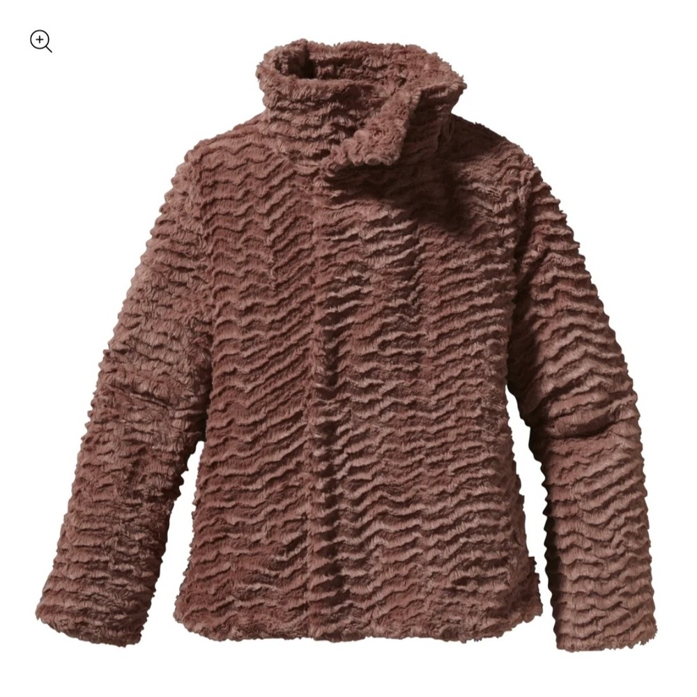 Patagonia Pelage Jacket Women's L Brown Mauve High Pile Fleece Teddy Full Zip